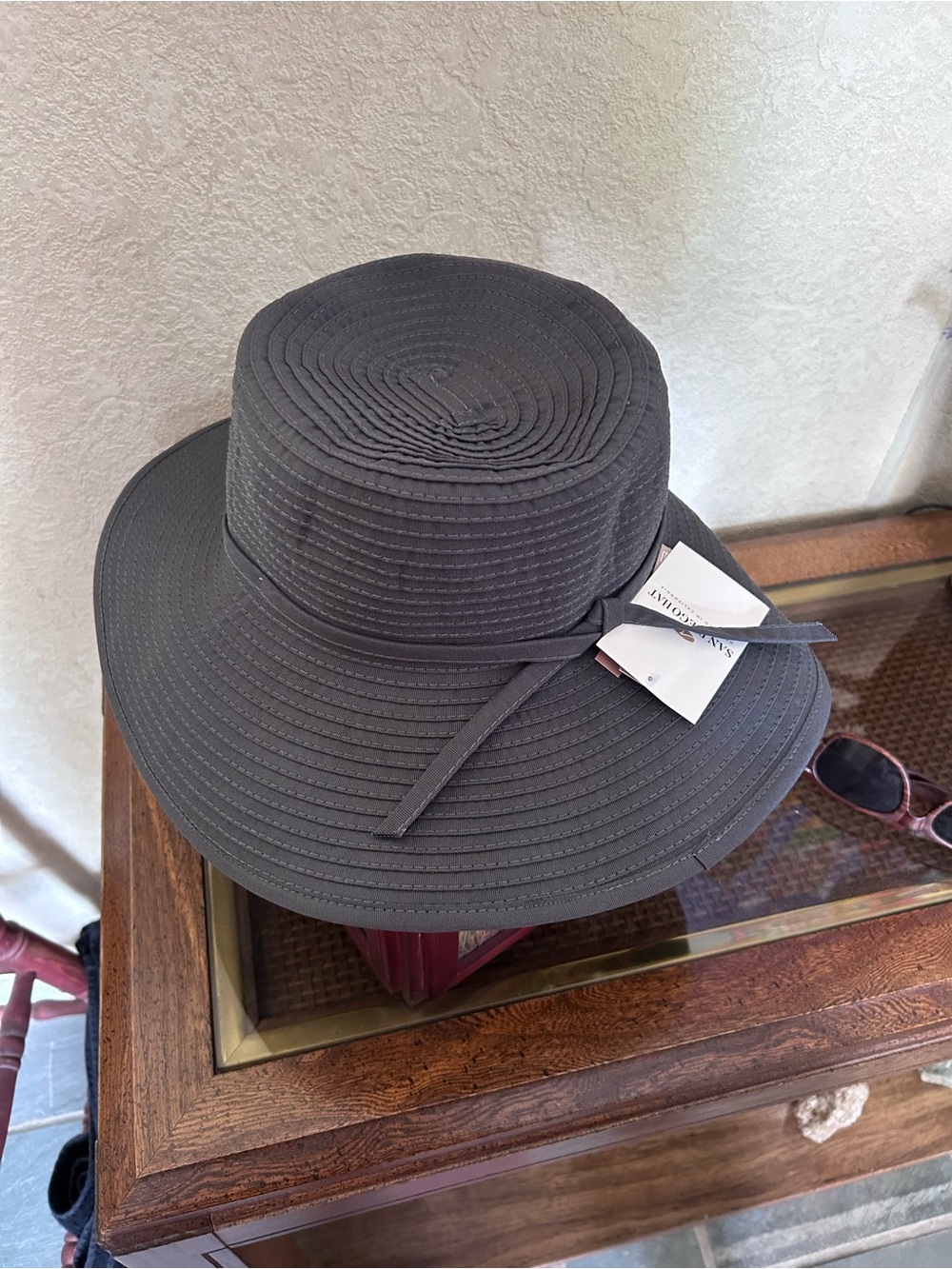 San Diego Hat Company Wide-Brim Sun Hat with Ribbon